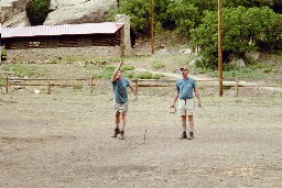 Horseshoes at Ponil with General Store in background